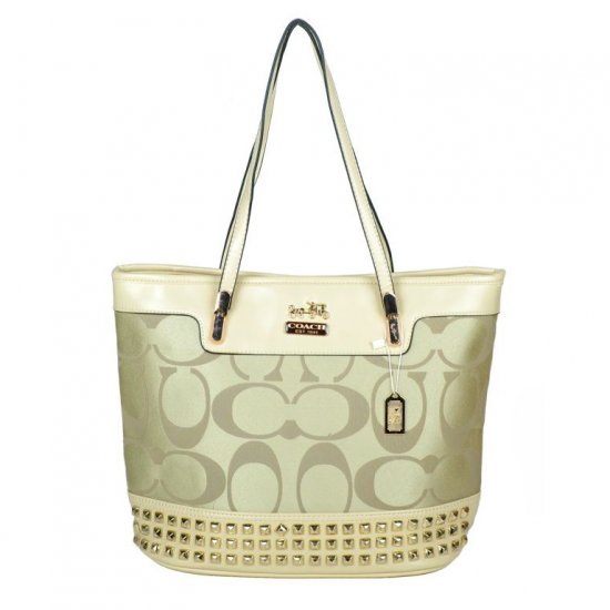 Coach Tanner Stud Medium Apricot Totes DKN - Click Image to Close